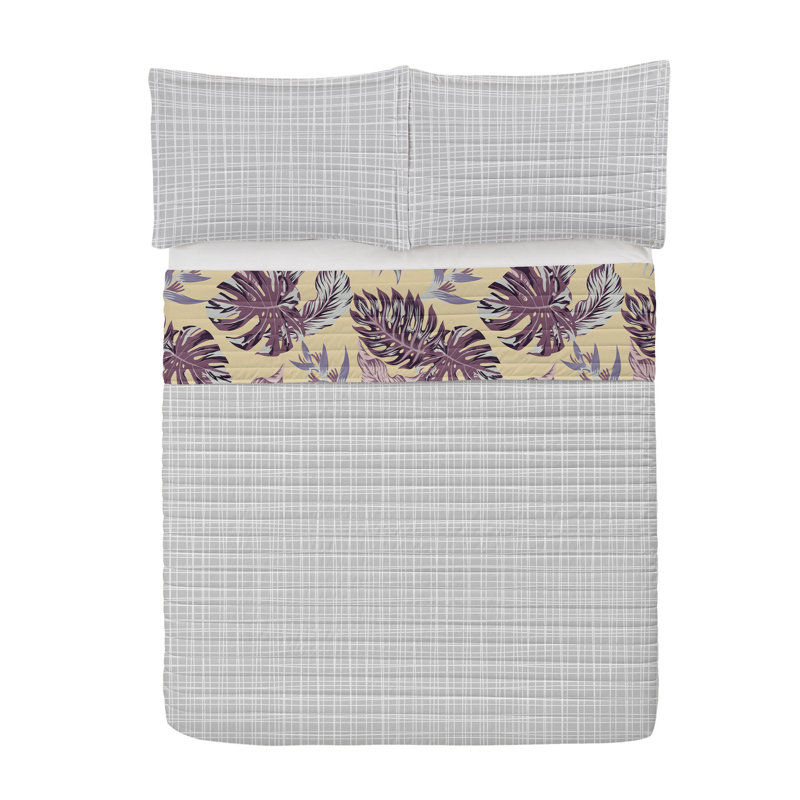 Queen Pale Camel Microfiber Reversible Bedspread Set