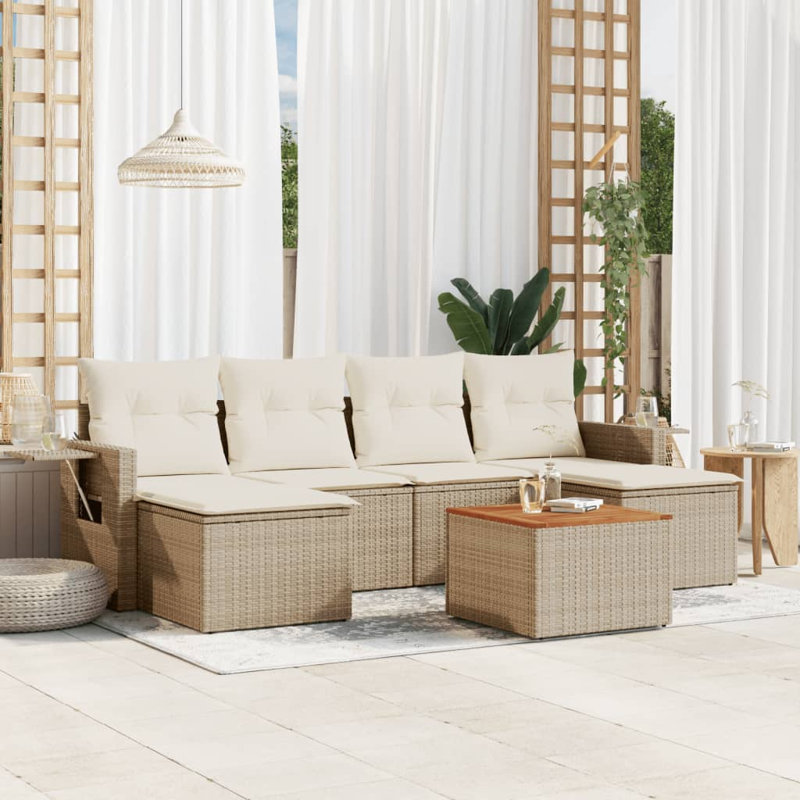 Ensemble de canapé de jardin Vidaxl beige, blanc crème