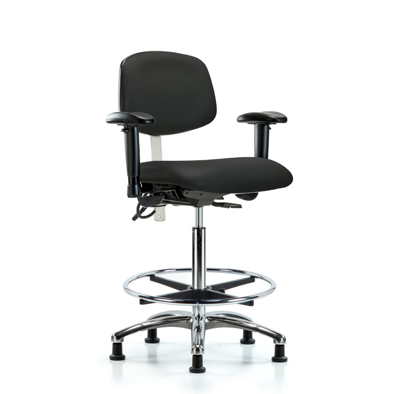Chaise de bureau ergonomique, Noir, Patins, Inclus