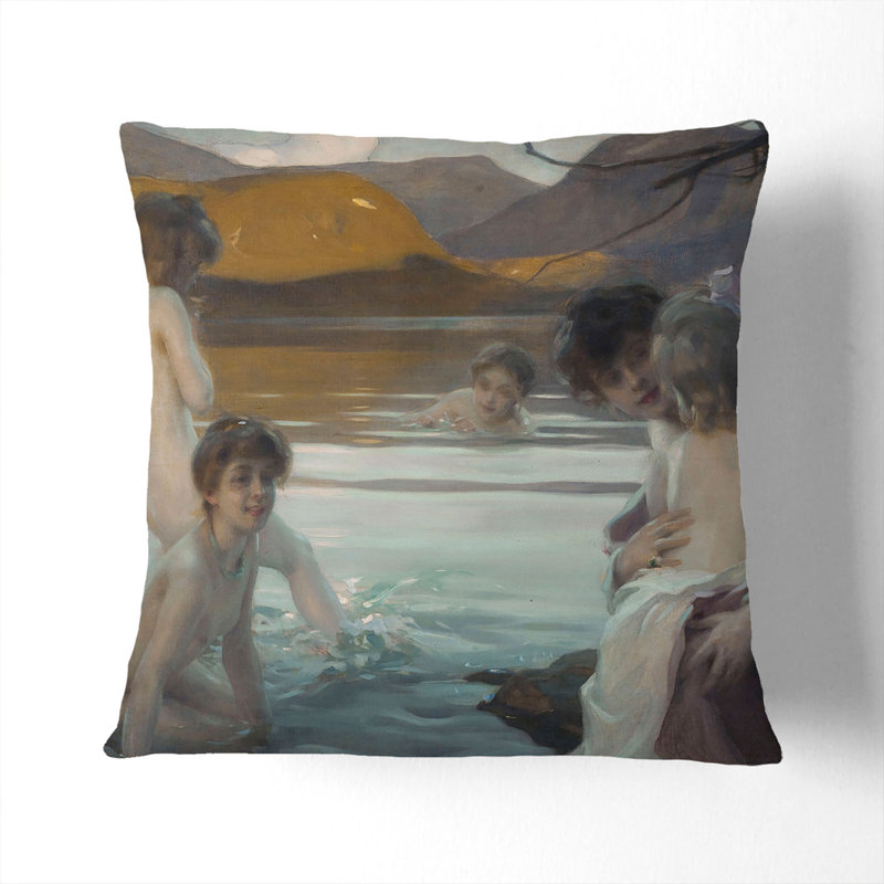 First Bath Square Throw Cushion, 55cm H x 55cm W x 20cm D, Stone