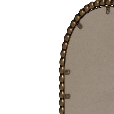 Miroir ovale rétro en fer forgé à effet antique, à accrocher au mur pour le salon, la chambre à coucher et l'entrée (doré)