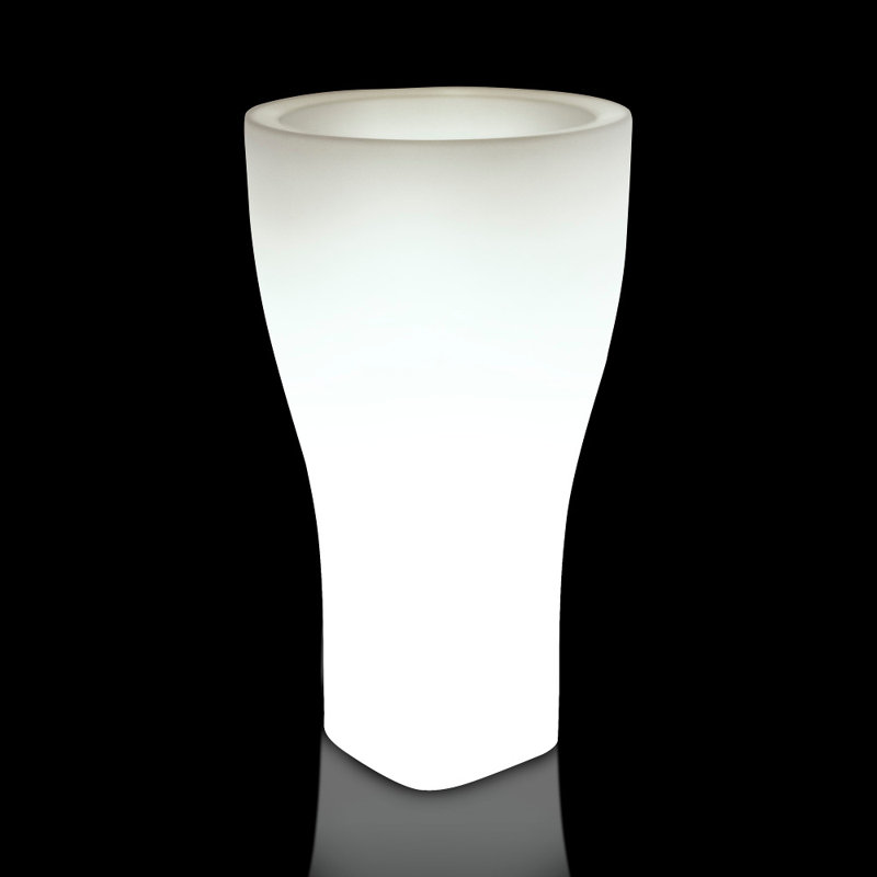 Lineville Pot Planter, 85cm H x 48cm W x 48cm D, White Pearl