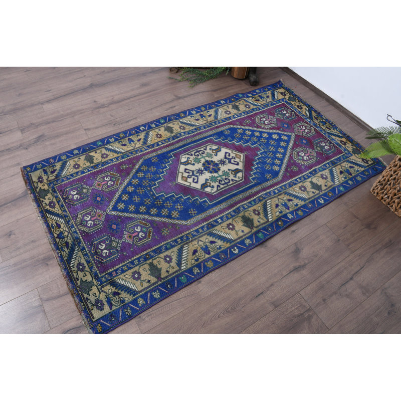 Tapis en laine bleu classique Classic
