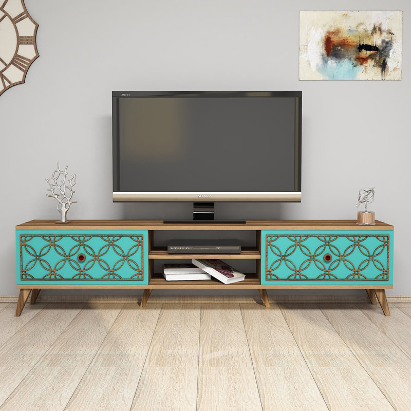 Carnany TV Stand for TVs up to 65", Turquoise