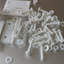 4x Angled L Brackets, White Acrylic + 20x Bolts