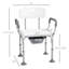 31 Siège de douche - Seau détachable pour personnes âgées, chaise réglable en hauteur blanche