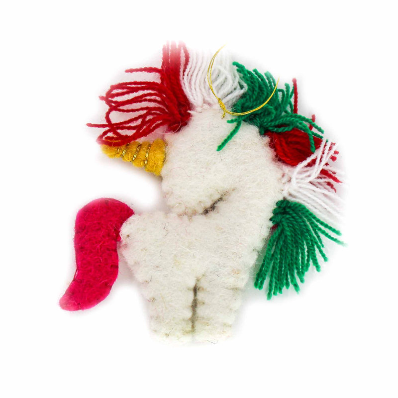 Ensemble de figurine décorative à pendre licorne en feutre