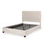 Grand lit plateforme Amare, polyester blanc ivoire, capitonnage à boutons-121481676