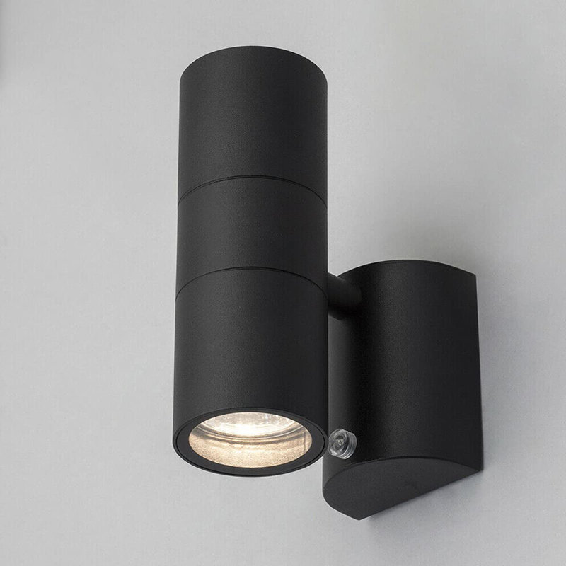Mullinax 2 - Bulb Outdoor Armed Sconce with Dusk to Dawn, Black