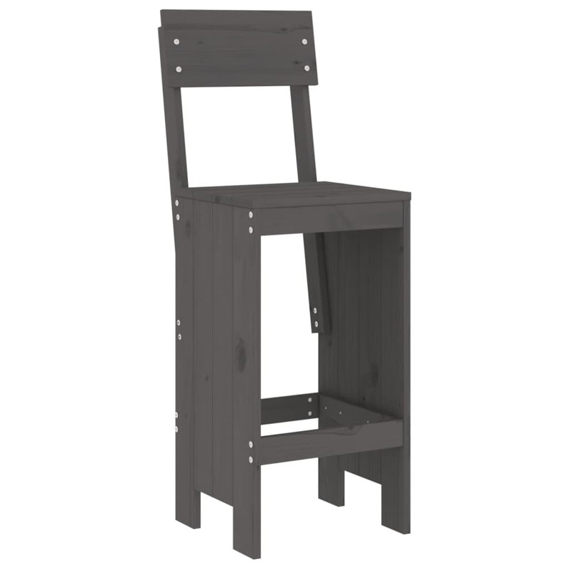 Agustine Solid Wood Counter Stool, Grey