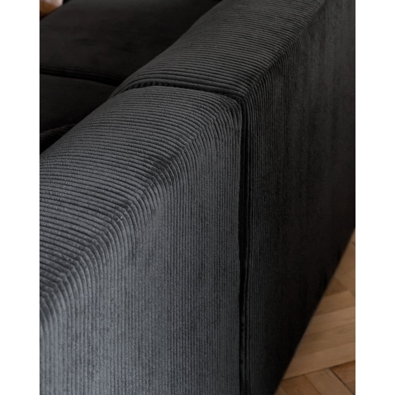 Cuddly Mia Corner Sofa Bed, Dark Grey, Right facing