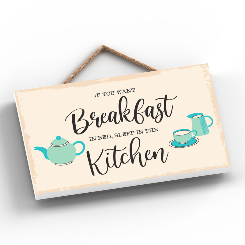 Handmade Food & Beverage Wall Decor on Wood, 12cm H x 18.5cm W x 0.9cm D