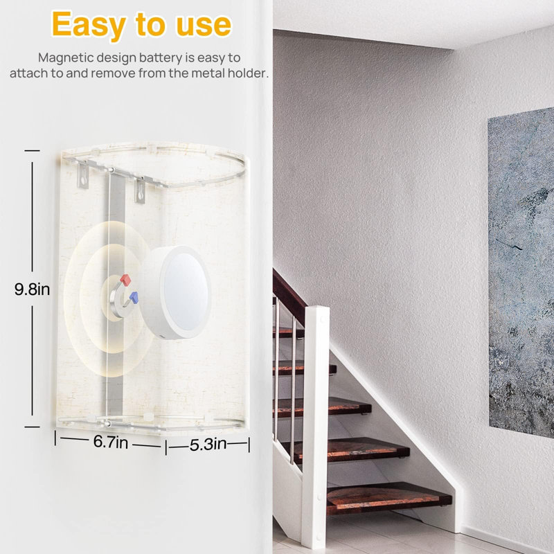 Battery Operated Wall Lights Set of 2 - Rechargeable Fabric Wall Sconces with Remote Control, Dimmable LED Wall Lamps in RGB + Warm White, Ideal for Bedroom and Living Room Lighting [Energy Class E]