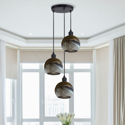 Darryus 1 - Light Gold And Black Bell Pendant