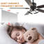 Ventilateur de plafond moderne réversible noir 52 po avec lumière DEL et télécommande, moteur CC 6 vitesses Briteny-2046408133
