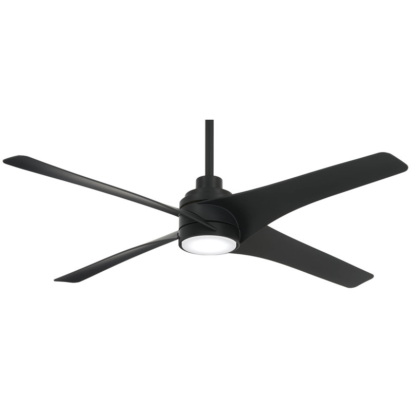 56" 4 - Blade LED Standard Ceiling Fan with Remote Control and Light Kit Included