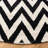 Rodgers Hand Woven Flat Weave Wool/Cotton Chevron Rug in Ivory/Black-393503532