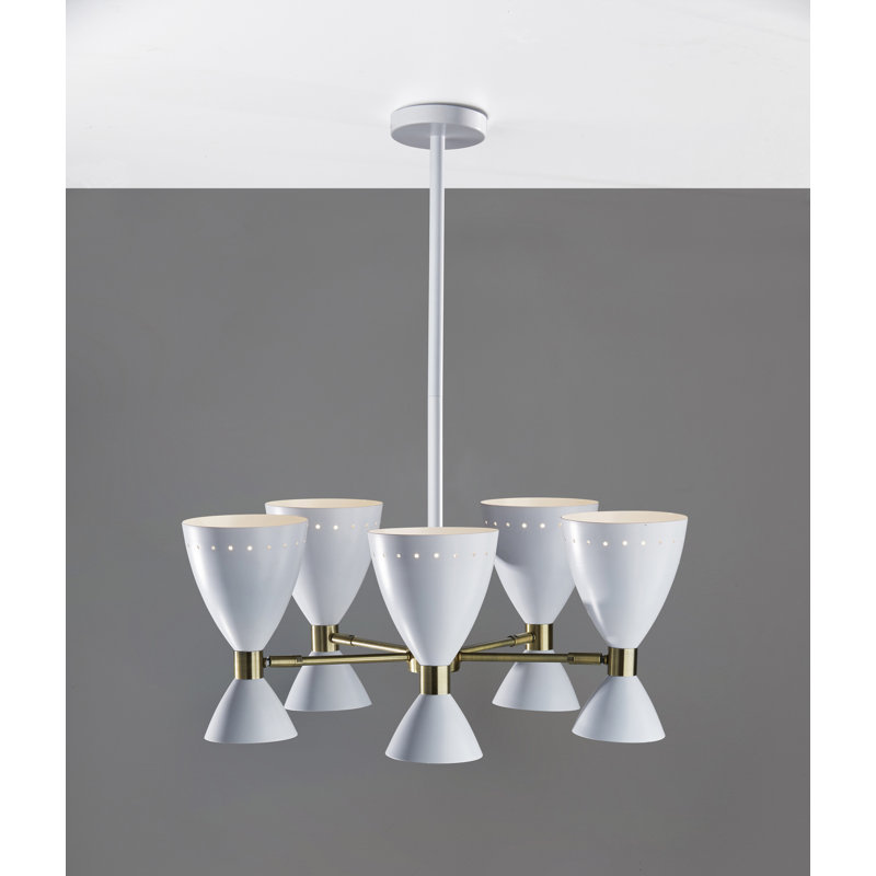 Bimini Iron 5-Light Chandelier, Blanc