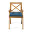 Chaise de salle à manger 2 pièces avec coussins bleus pour le confort au bord de la piscine - Bois massif, non, tissu aquatique-992504964