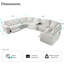 Canapé modulaire inclinable électrique en U avec ports USB, espace de rangement et siège surdimensionné-1221633759