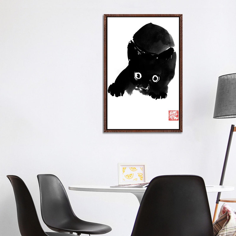 Fear by Péchane - Print on Canvas, 101.6 cm H x 66.04 cm W, Classic Brown Wood Framed