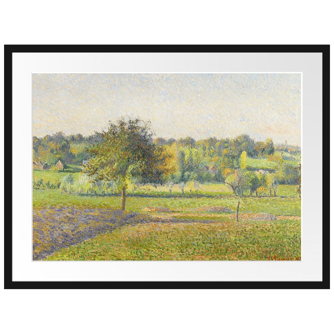 Gerahmter Kunstdruck Prairie À Éragny von Camille Pissarro