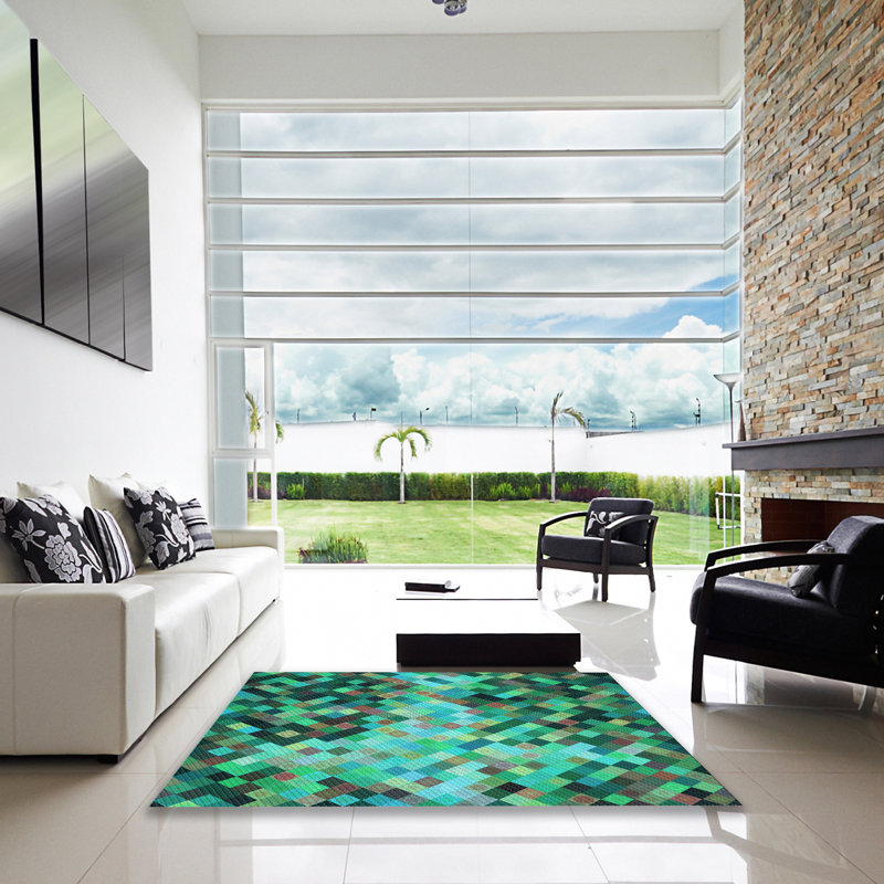 Performance Geometric Indoor Rug, Square 3'