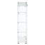 Vitrine éclairée en verre à 4 tablettes - blanc, 12 options de couleurs, H 65,7 po x l 31,43 po x l 14,27 po, verre trempé de 5 mm, panneaux en bois massif, armoire de rangement sécurisée à deux portes et 4 tablettes, éclairage, options par télécommande