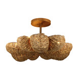 Anguilla Semi-Flush Mount in Blue Wood Beads