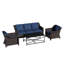 Ensemble de conversation durable en rotin PE pour 5 personnes-887366217