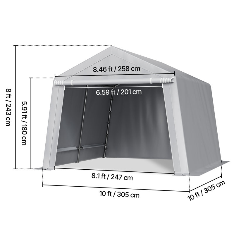 Remise de rangement robuste en polyéthylène l 10 pi x P 10 pi