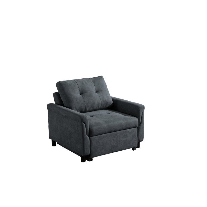 Fauteuil 35 po gris foncé, assise rembourrée de mousse avec ressorts ensachés et ressorts ensachés