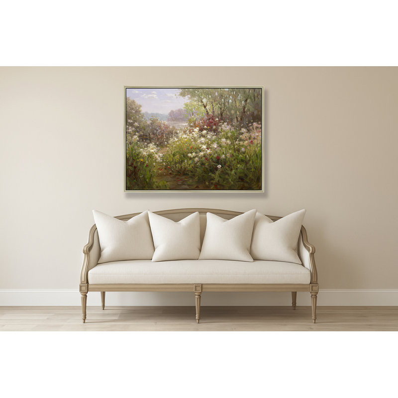 Wildflowers By The Fence Print, Brown, 32" H x 42" W