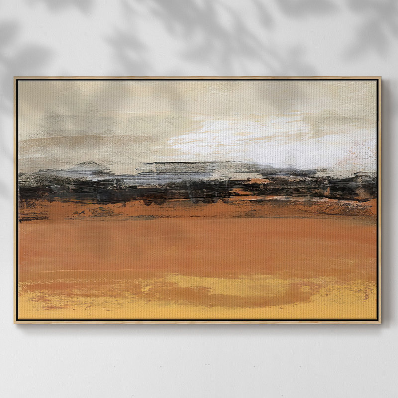 «Bridges Ochre I», reproduction sur toile, H 27 po x l 41 po x P 2 po, Bois naturel
