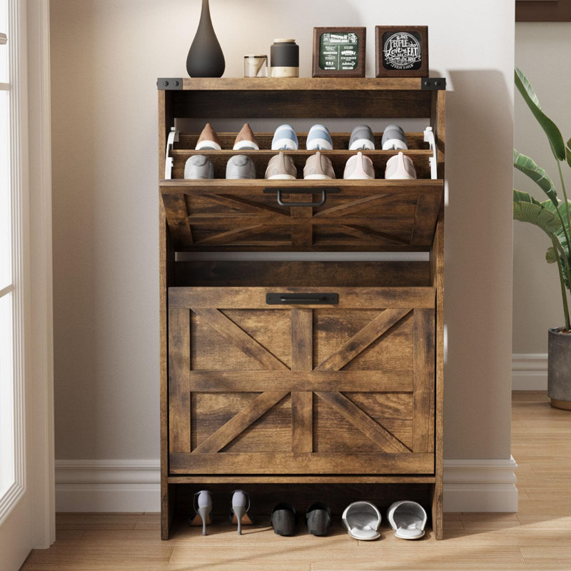 Shoe Storage Cabinet, Brown