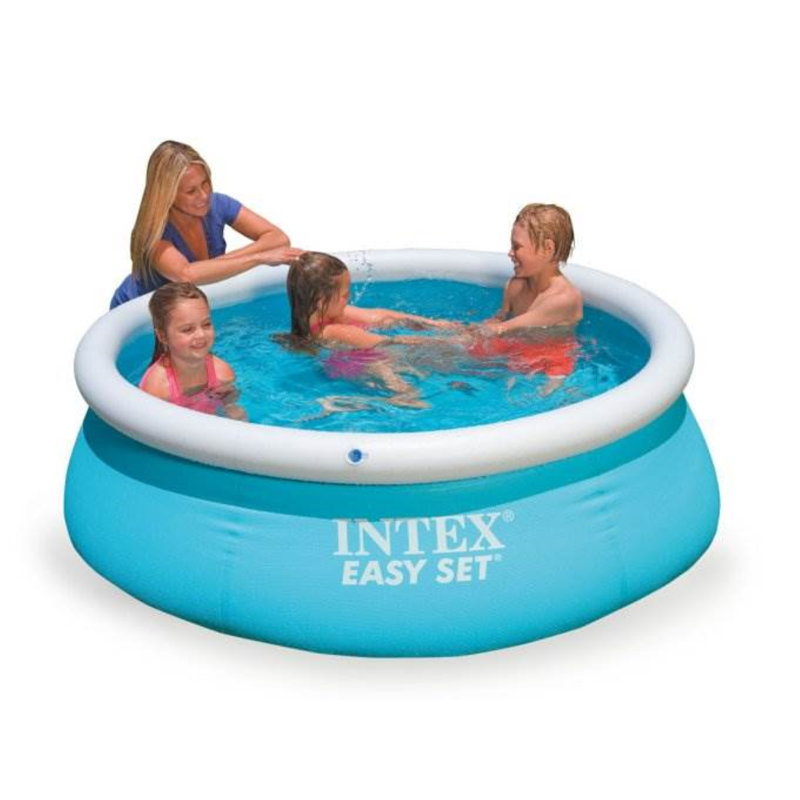Steel Round Inflatable Pool 21.6'' H x 72'' W x 72'' L , with Pump Included