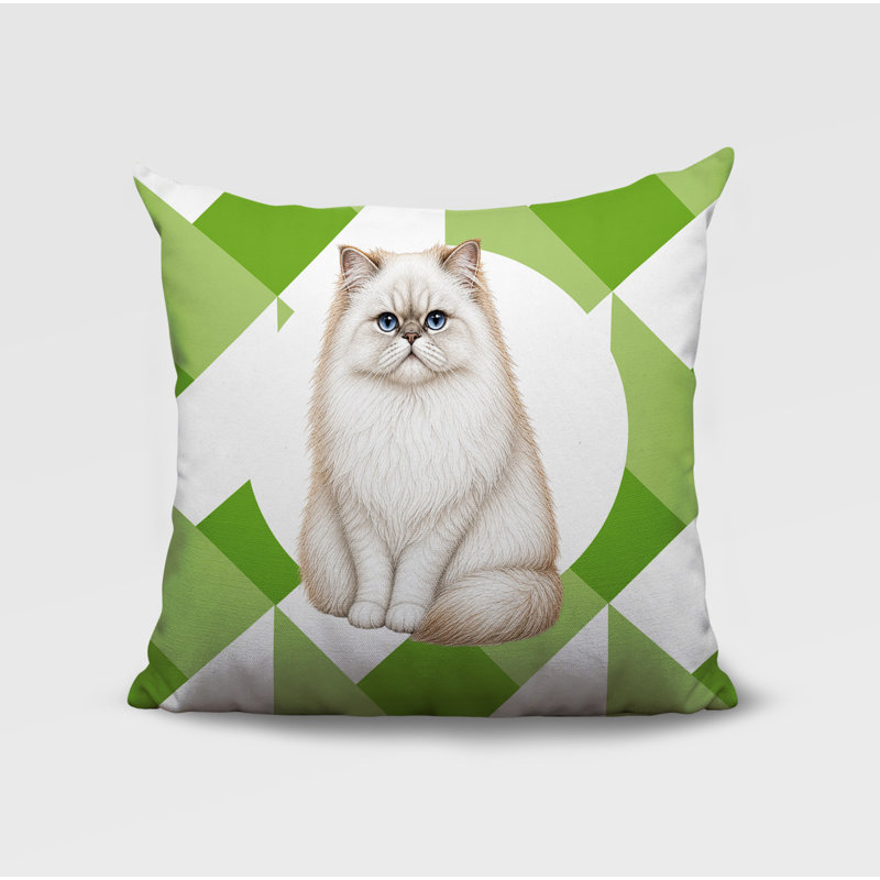 Oreiller réversible intérieur / extérieur Persian Cat, 20x20, Spring Green