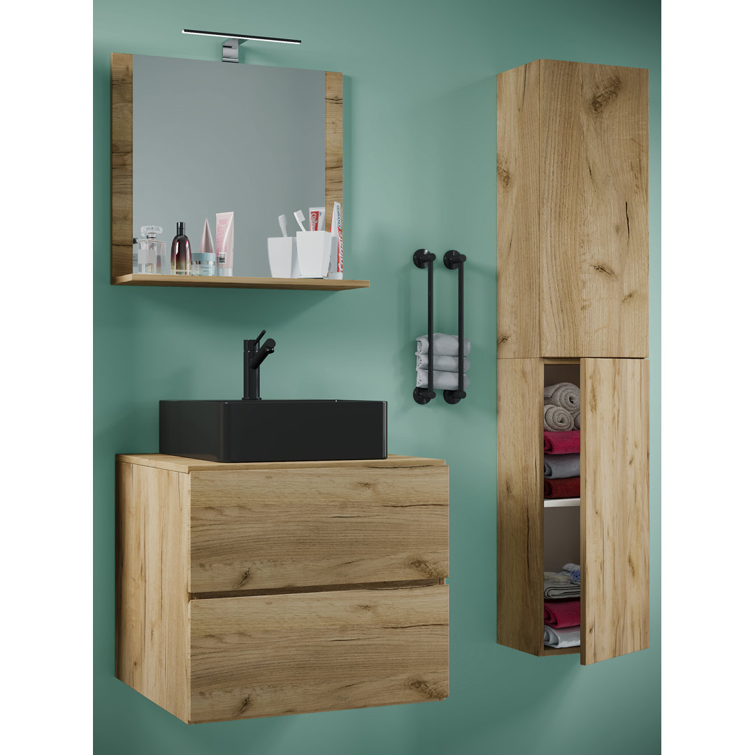 ModernMoments 4-tlg. Waschplatz "Lendas BL L" Spiegel 60 cm + Hochschrank