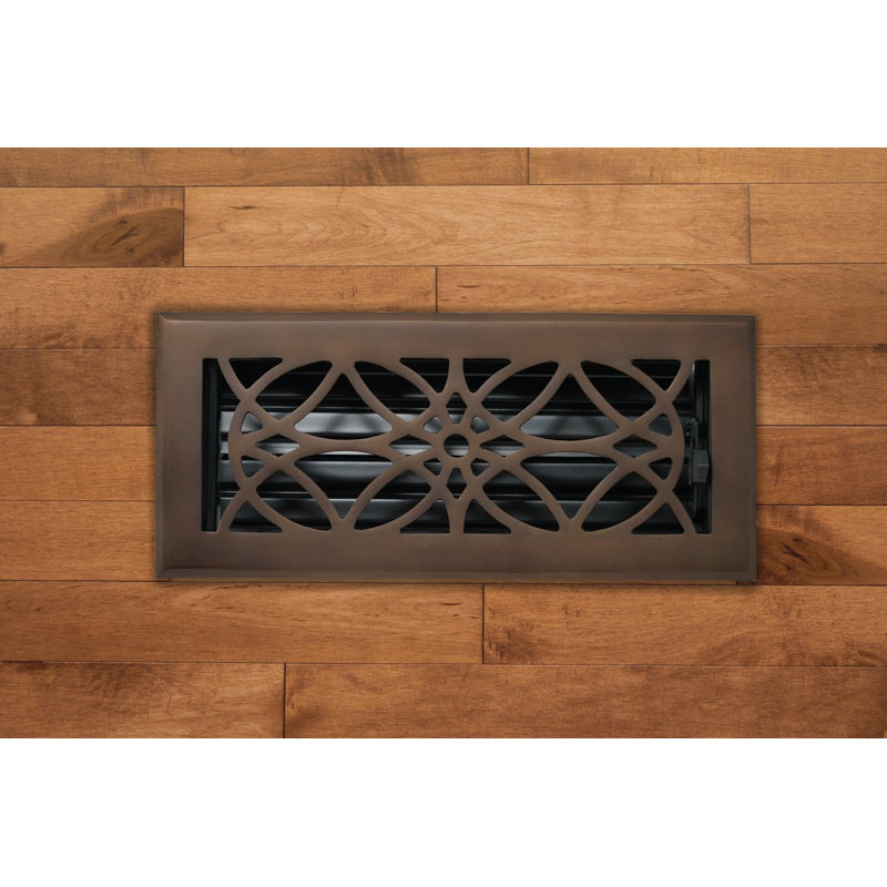 Registre de fixation en métal pour plancher / mur, Bronze huilé, L 10 po x l 4 po x H 2,75 po