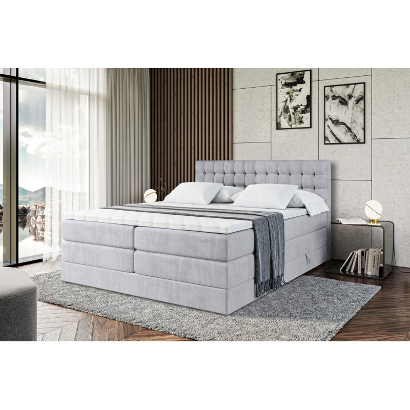 Haberfield Bed, 140 x 200cm, Grey