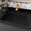 Lavabo de salle de bain noyer en quartz noir mat