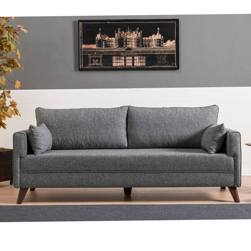Canapé rembourré 81,9 po Samrat, 100 % polyester gris