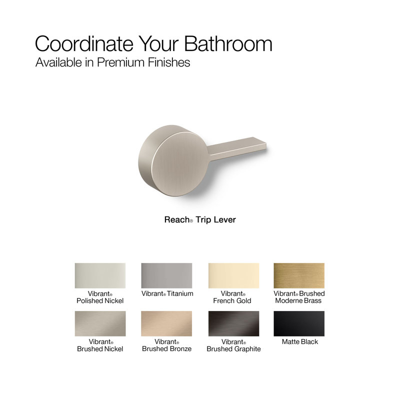 Reach Left-Hand Trip Lever, Vibrant Brushed Moderne Brass