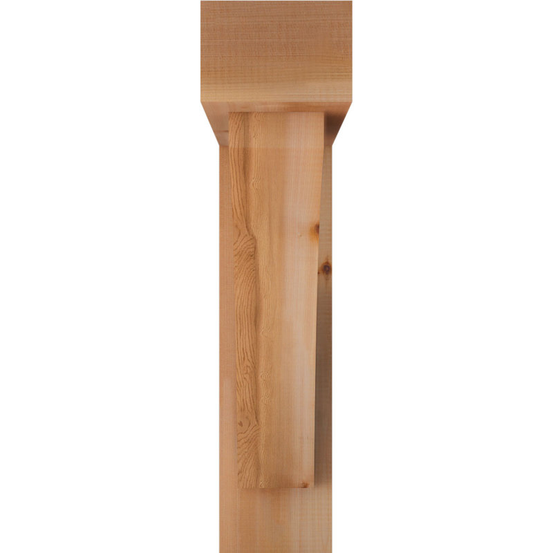 Thorton Block Bracket with Offset Brace, 26 x 26, 6"W Western Red Cedar (Rough Sawn)