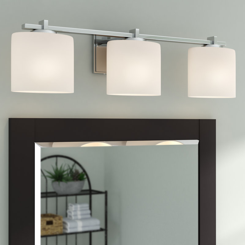 Casson 3 - Light Dimmable Vanity Light, Polished Chrome, Opal