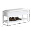 Banc de fusion blanc avec siège et rangement pour chaussures - Siège peu encombrant avec option élégante-123960296-123960297