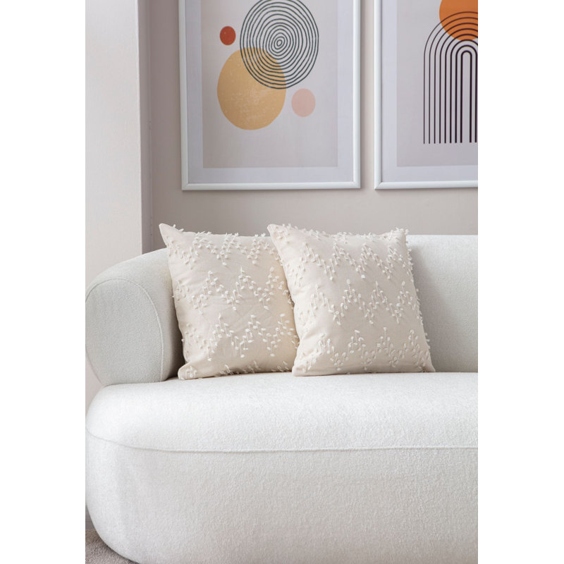 Housse de coussin, 2, Crème, crème