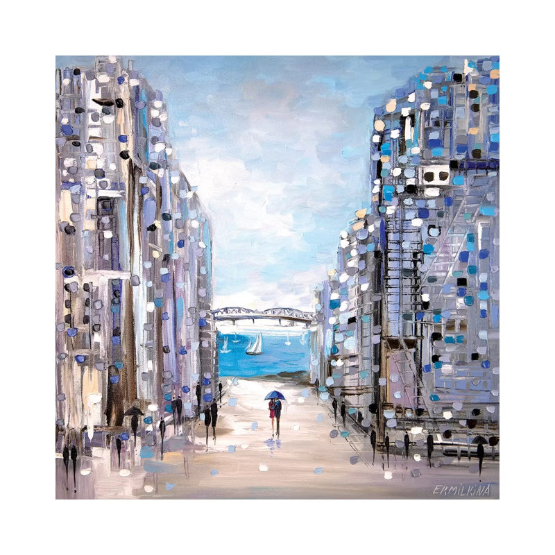 Summer Rain by Ekaterina Ermilkina - Painting on Canvas, 66.04 cm H x 66.04 cm W x 1.91 cm D, Wrapped Canvas