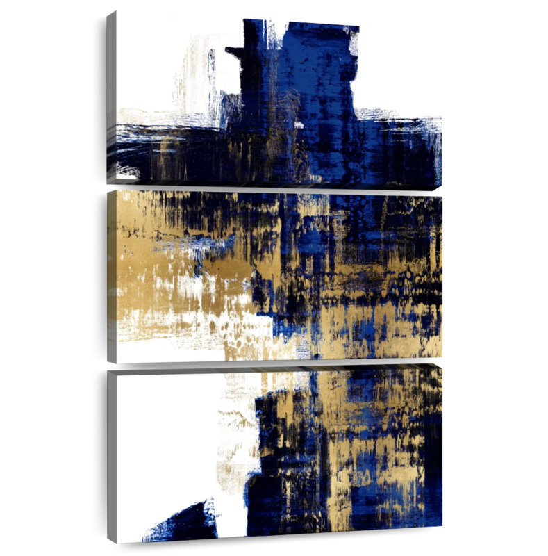 Avery Dynamic Gold On Blue II, 32" H x 20" W
