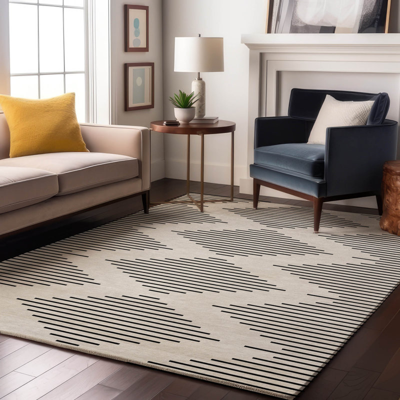 Tapis géométrique Premium lavable à la machine Colmenero AMF1016, Rectangle 2 pi 6 po x 3 pi 10 po